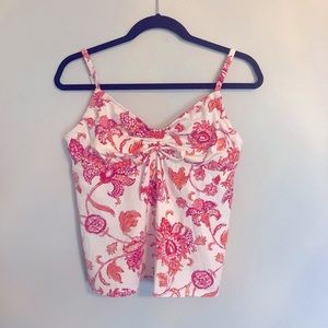 Land’s End Tankini Top pink print size 12
